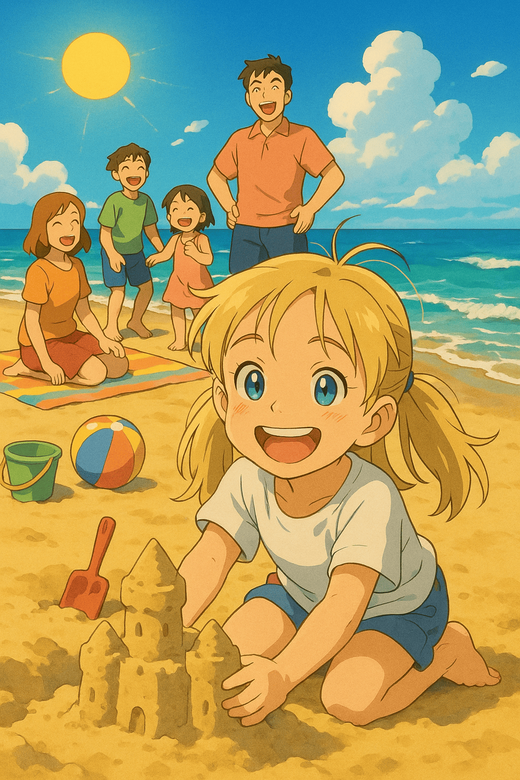 Sole mare divertimento in famiglia