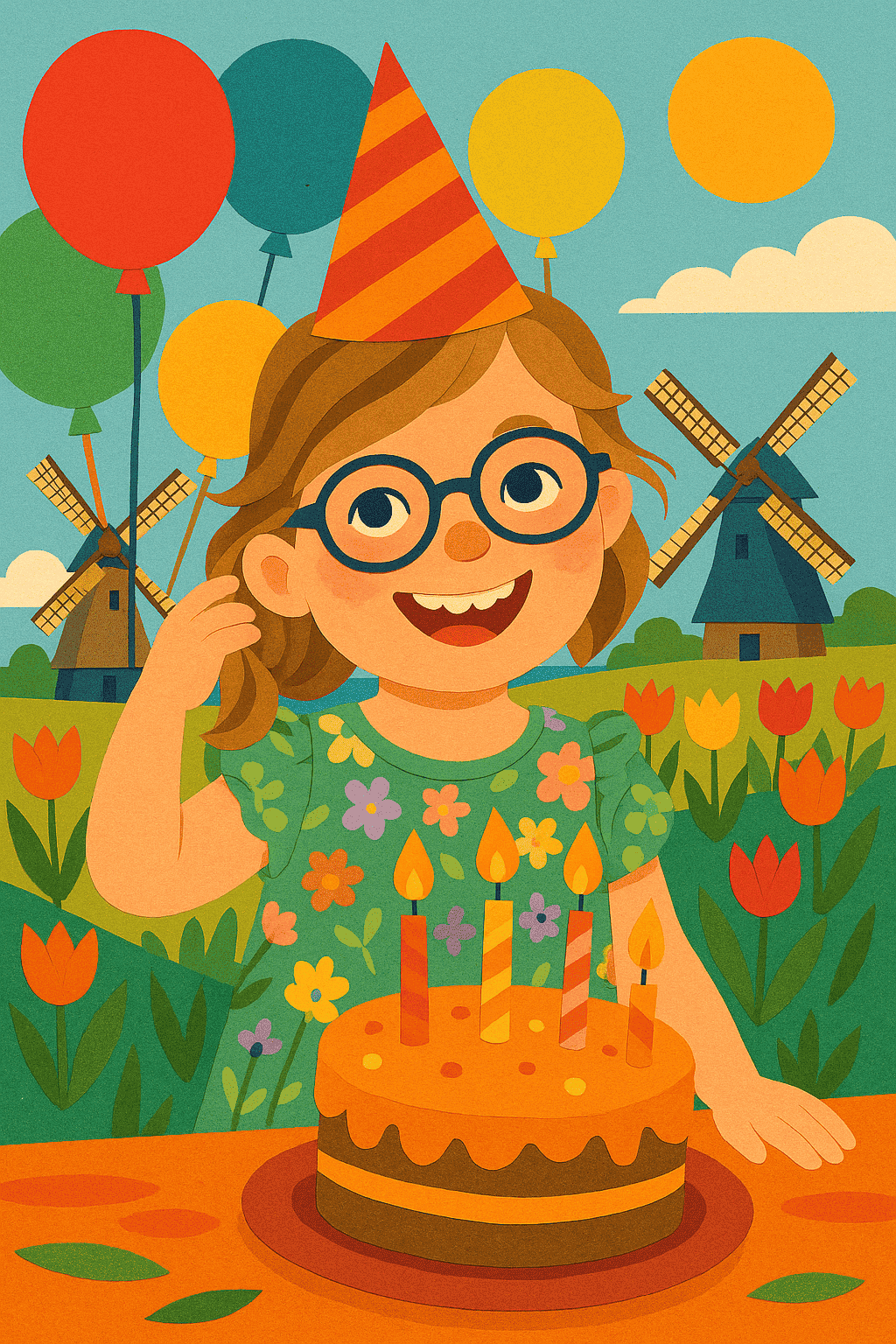 Illustrazione per Felicità di compleanno nei paesi bassi