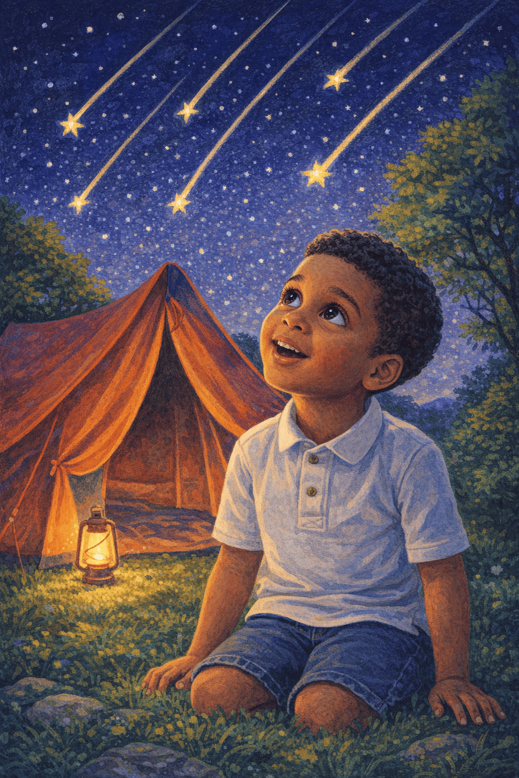 Tenda sotto le stelle cadenti