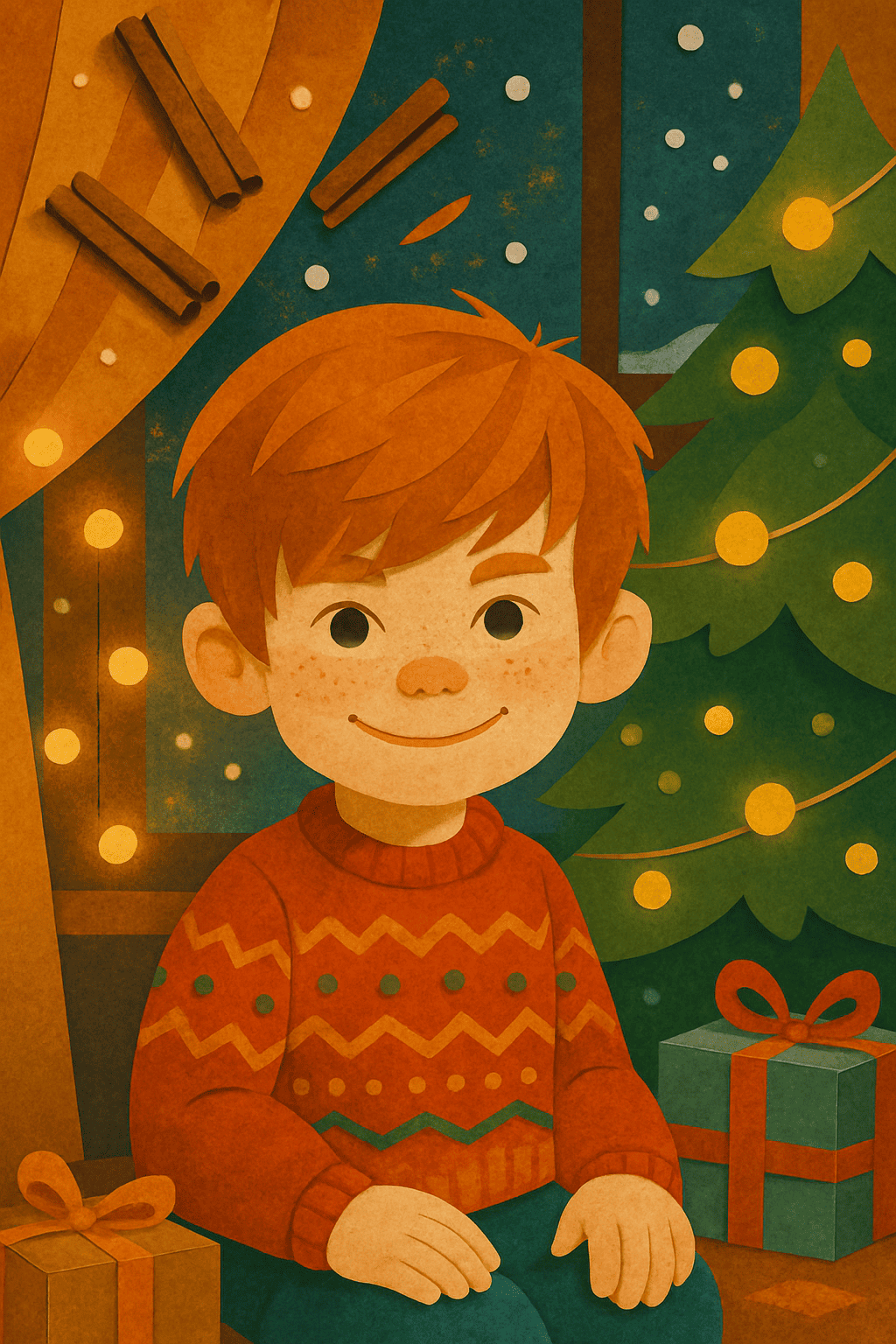 Luce di natale e profumo di cannella