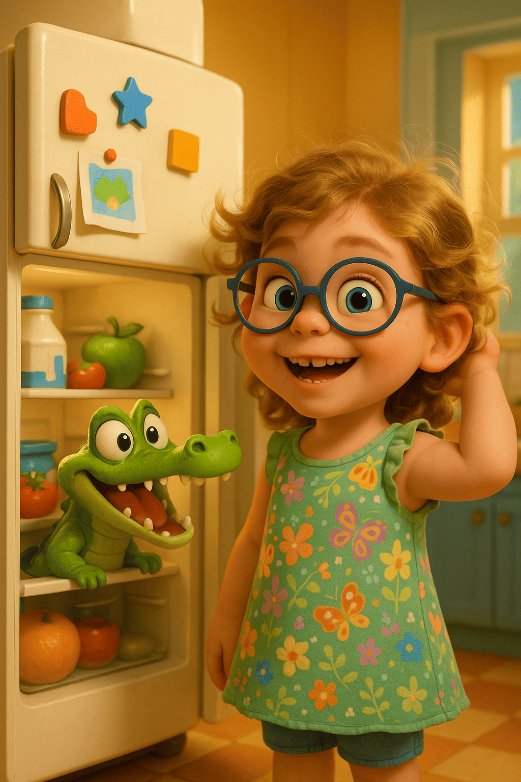 Coccodrillo in frigorifero